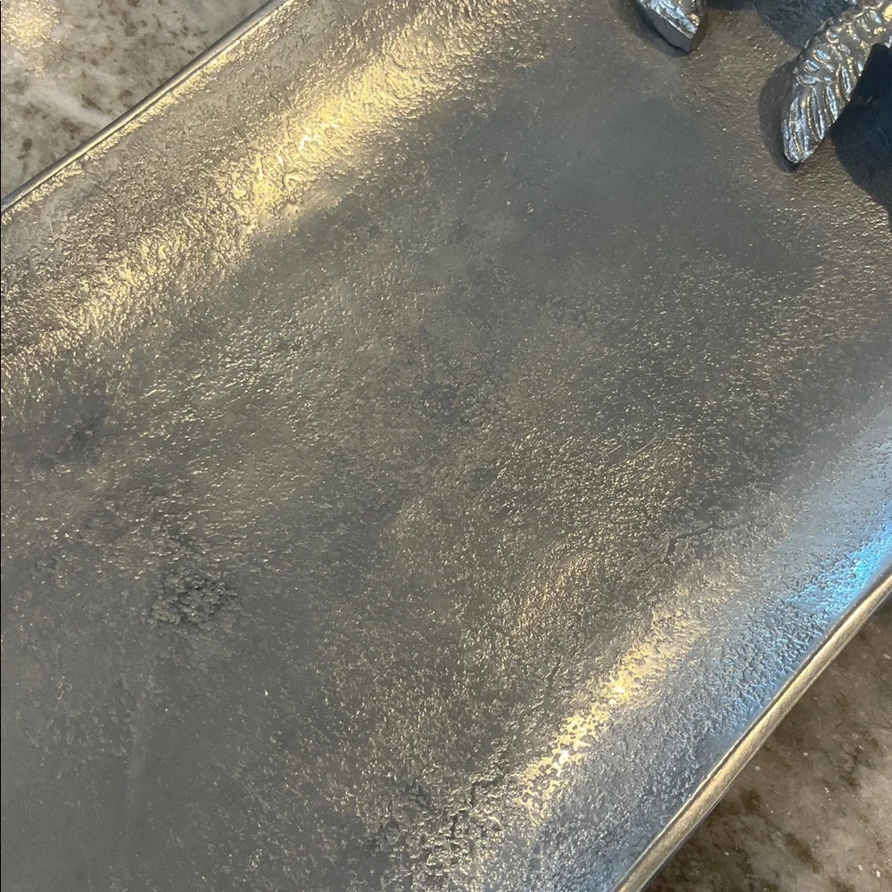 Z Gallerie Silver Metal Turtle Tray RARE